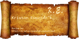 Kriston Euszták névjegykártya
